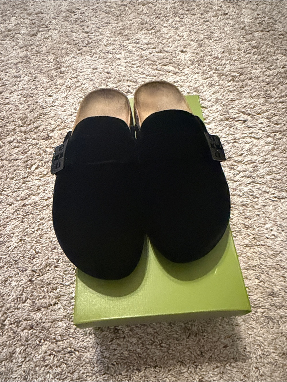 Tory Burch Black Suede Slip-On Mule Clogs